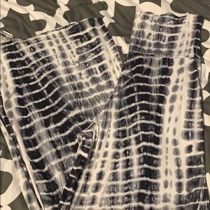 Black White Tie Dye Palazzo Pants